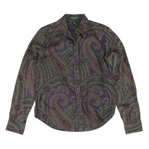 Vintage Ralph Lauren Petite Small Paisley Button Down Shirt
